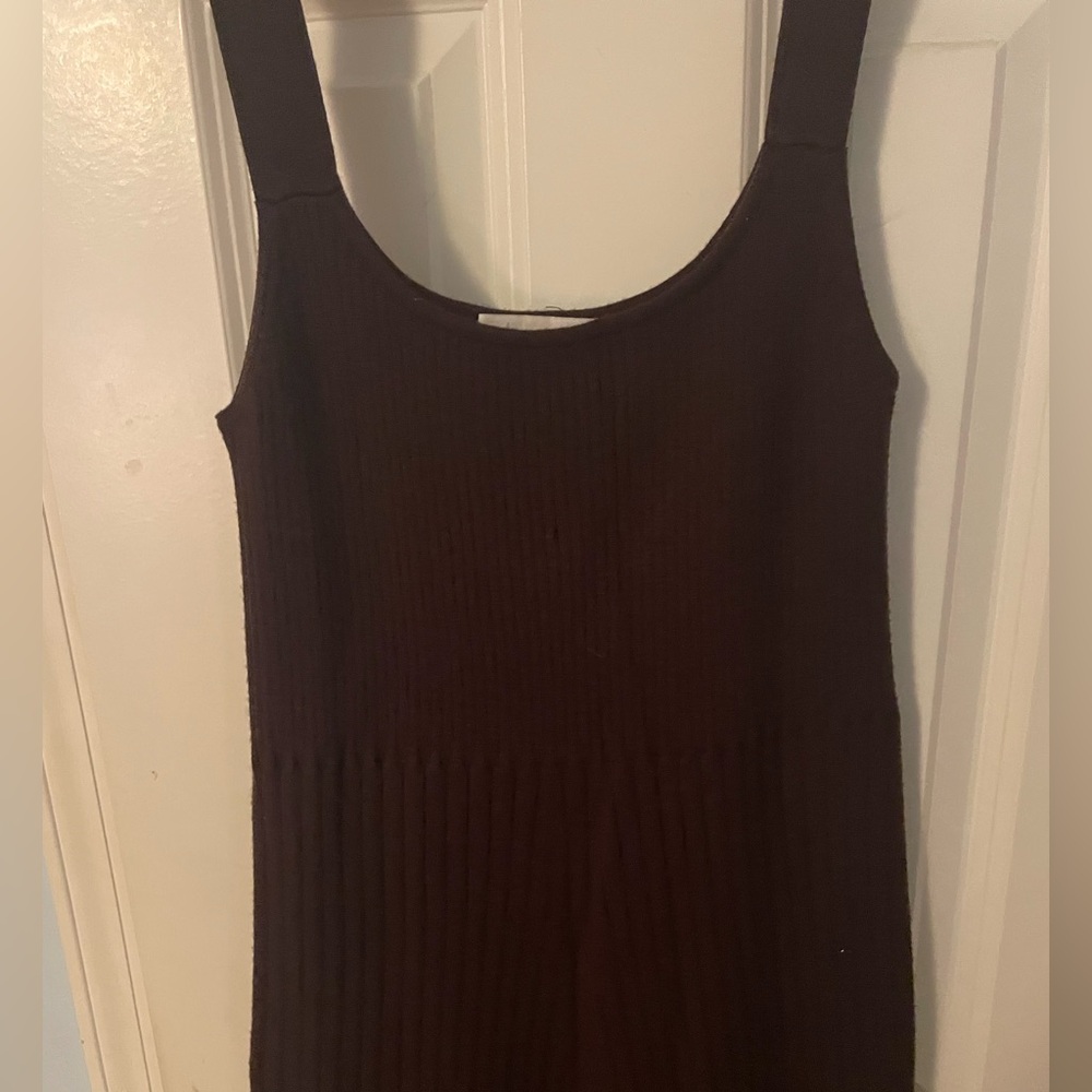 WAYF brown knit ribbed dress